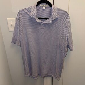 Classic Striped Polo Shirt - White and Blue